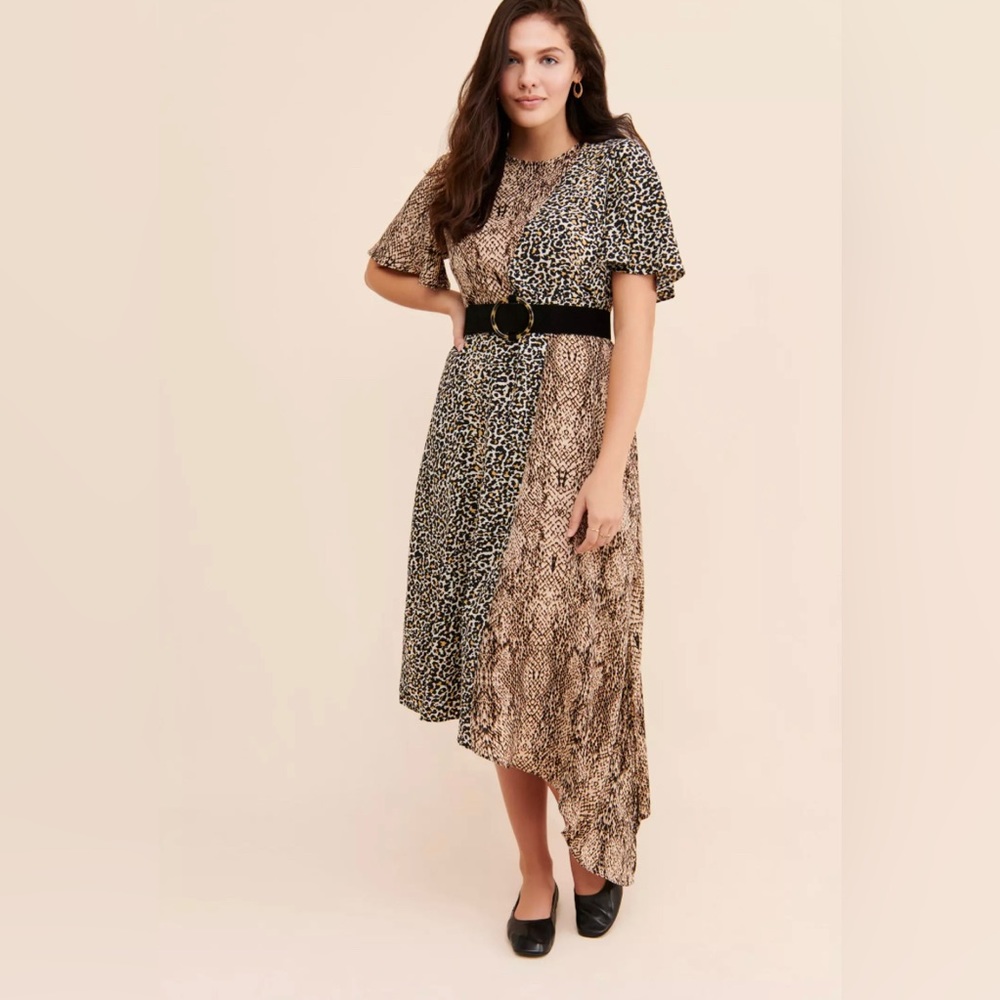 Glamorous Snake Garden Midi Dress Anthropologie